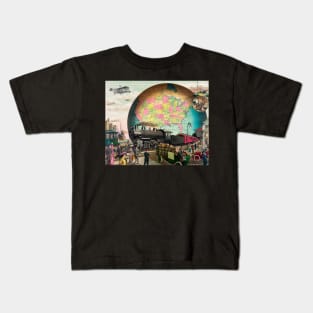 Twentieth Century Transportation, a chromolithograph by E.S Yate. Kids T-Shirt